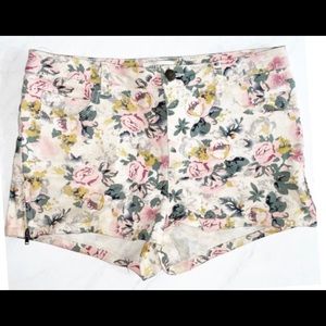 Forever 21 Cream Rose Floral Denim US 27